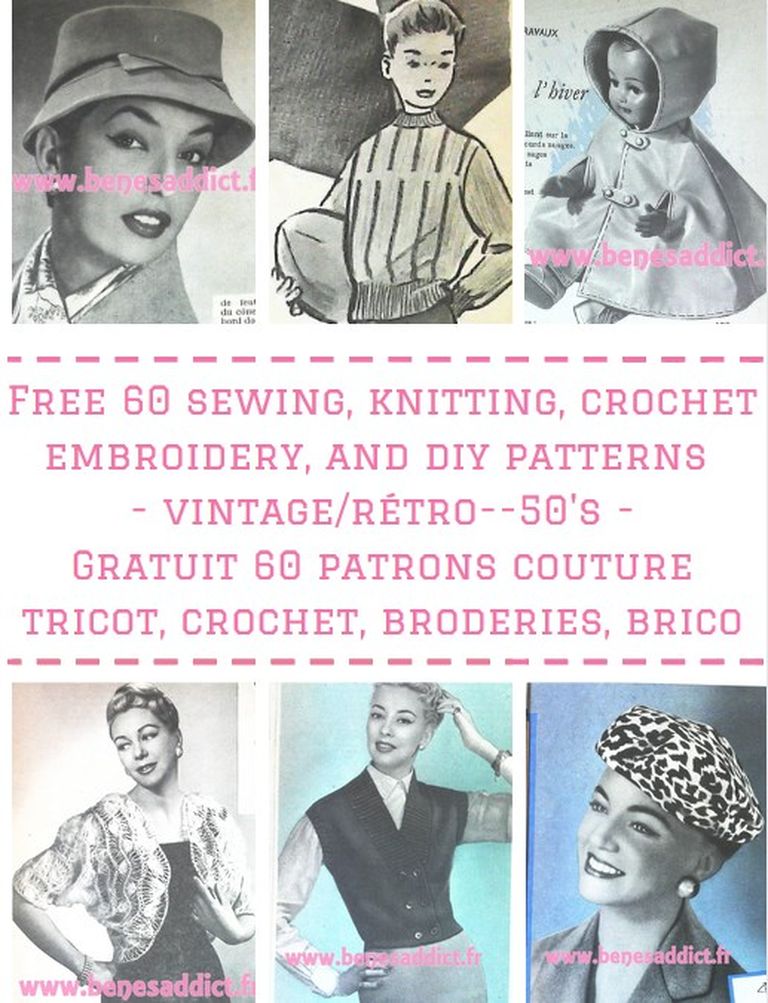 La Fibre Vintage, 1957 , Patrons GRATUITS Couture, Tricot, Crochet, Broderie