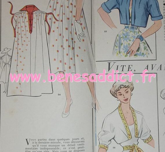 Tricot Vintage et COUTURE, Crochet, Broderie, Recettes de Cuisine 1954