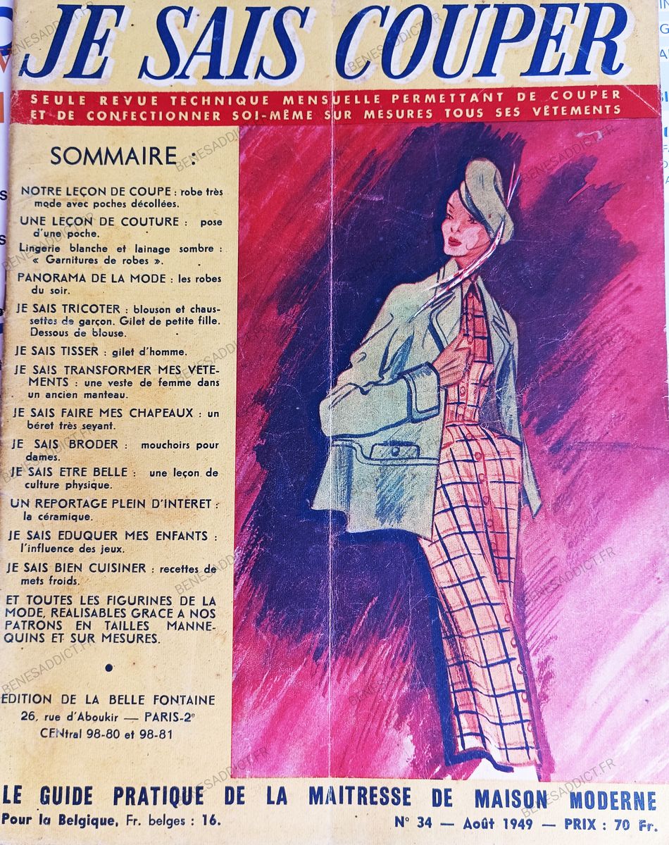 DIY Vintage 1949, Coupe à Plat, Couture, Tricot, Crochet, Recettes Cuisine