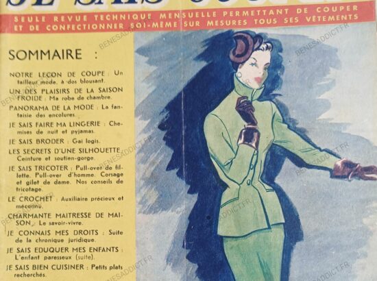 Souvenirs D’ Antan, 1950, Couture et Coupe à Plat, Tricot, Broderie, Recettes de cuisine…