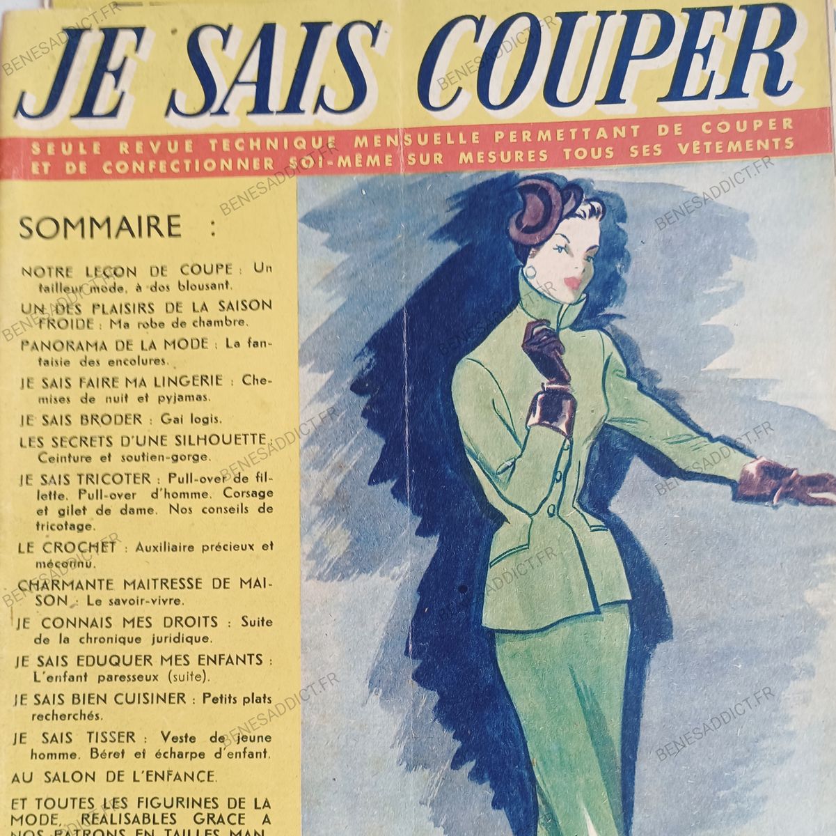 Souvenirs D’ Antan, 1950, Couture et Coupe à Plat, Tricot, Broderie, Recettes de cuisine…