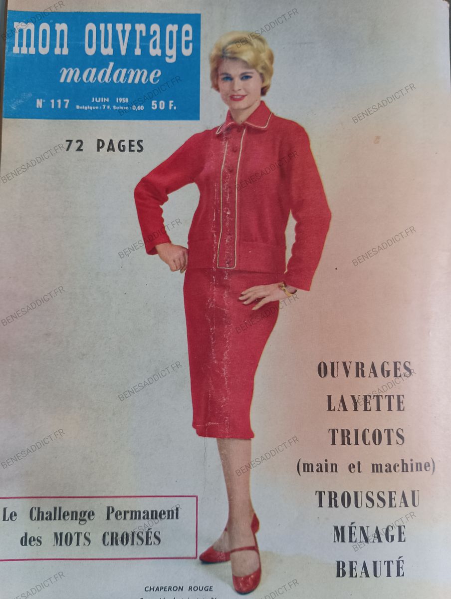Mon Ouvrage Vintage 1958, GRATUITS nombreux Patrons de Couture, Tricot, Crochet