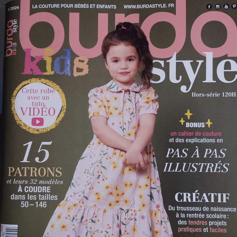 Burda Kids N° 1-2024 Couture Enfant avec 15 Patrons à Coudre