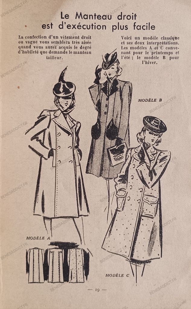 PDF Couture Pratique Vintage 40’s « Elegante quand Même » Patrons à Coudre