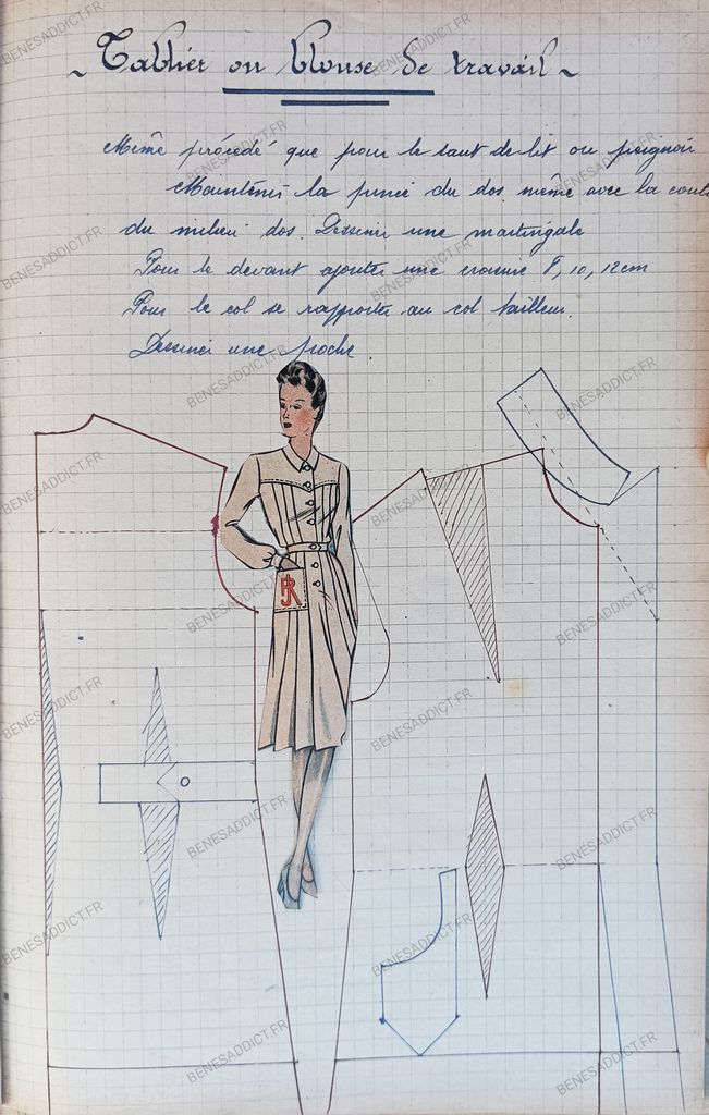 Cahier de Cours de Coupe et Couture 1942, Avec 100 Pages en PDF GRATUIT