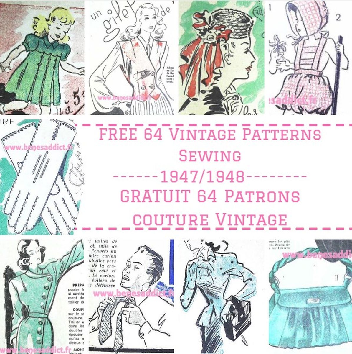 110 Patrons Couture Gratuits Vintage en PDF Années 40 et 50